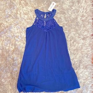 Women’s Medium Blue Dress with Lace Detail